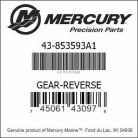 Mercury Gen II  Reverse Gear  43-853593A 1